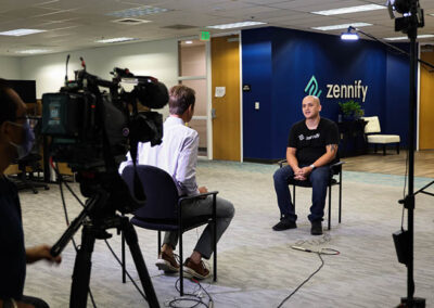 Filming the Digital Upskill Sacramento feature for Fox Business